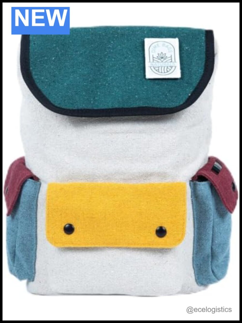 Mini Hemp Backpack with Odor Sealing Pocket, Drawstring Closure, Adjustable